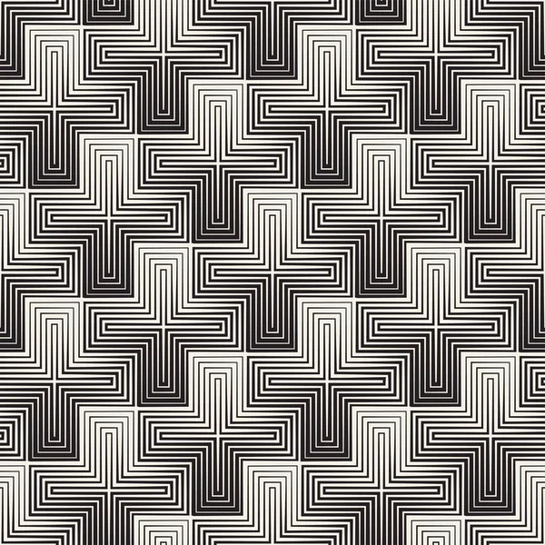 Vector naadloze cross Tegelen patroon. Moderne stijlvolle geometrische patroon. Herhalende mozaïek abstracte achtergrond — Stockvector