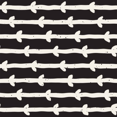 Elle çizilmiş stil etnik seamless modeli. Soyut geometrik döşeme arka plan siyah ve beyaz. Vektör Serbest doodle doku.