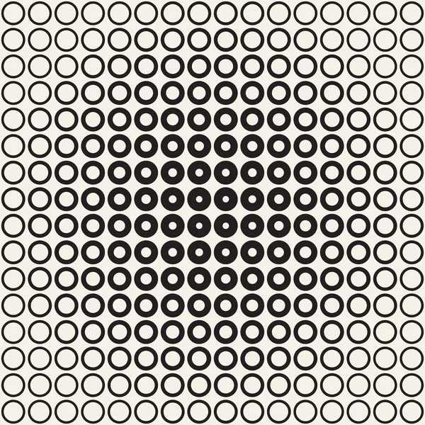 Astratto sfondo modello in bianco e nero. Mezzatinta circolare geometrica senza cuciture. Textur moderno elegante — Vettoriale Stock