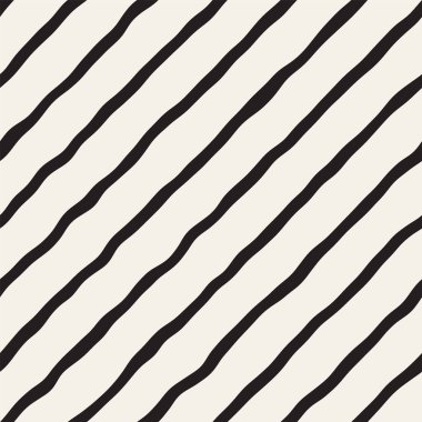 El ile Seamless Modeli dalgalar çizilmiş. Arka plan dalgalı fırça darbeleriyle. Siyah ve beyaz serbest doku hatları.