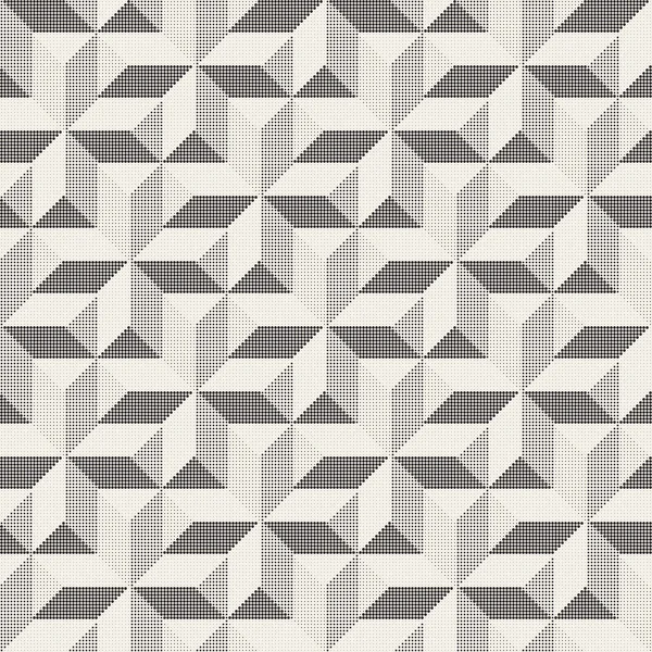 シームレスな幾何学的パターンのベクトル。通常のタイル張りの飾り。クロス Tilig 抽象背景。モダンなハーフトーン モザイク テクスチャ. — ストックベクタ