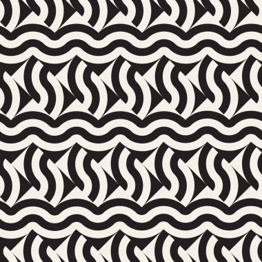 Soyut geometrik desen çizgili satırlar. Sorunsuz vektör ackground. Siyah ve beyaz kafes doku.