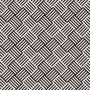 Soyut geometrik desen çizgili satırlar. Sorunsuz vektör ackground. Siyah ve beyaz kafes doku.