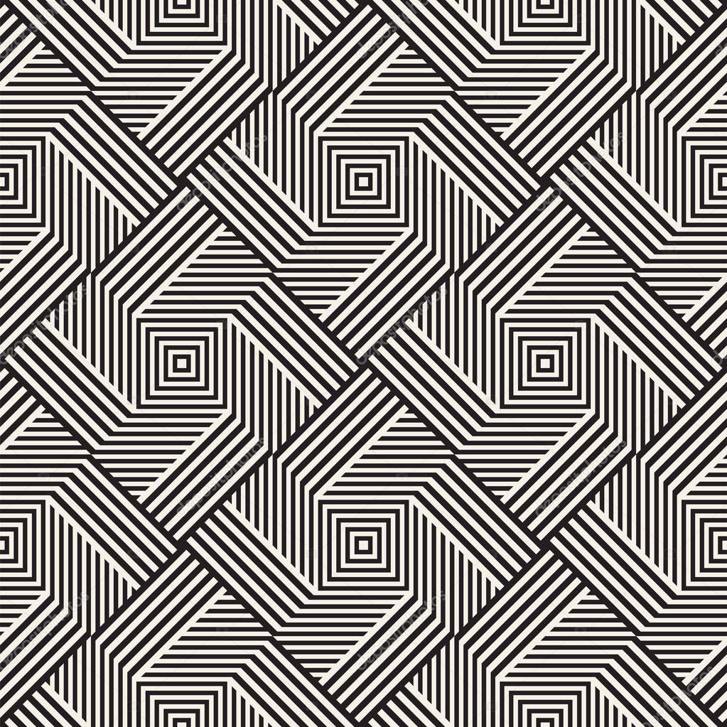 Abstract geometric pattern with stripes, lines. Seamless vector ackground. Black and white lattice texture.