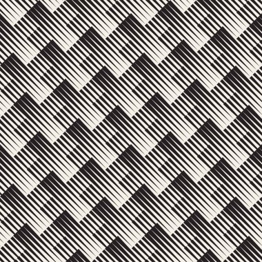 Vektör kesintisiz geometrik desen. Düzenli kiremitli süsleme. Tilig soyut arka çapraz. Modern yarı ton mozaik doku.