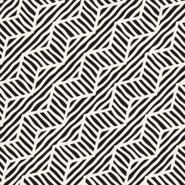 Vektör sorunsuz elle çizilmiş desen. Zigzag ve şerit kaba hatları. Aşiret tasarım arka plan. Etnik doodle doku.