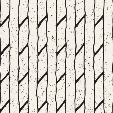 Elle çizilmiş stil seamless modeli. Soyut geometrik döşeme arka plan siyah ve beyaz. Vektör doodle hat kafes