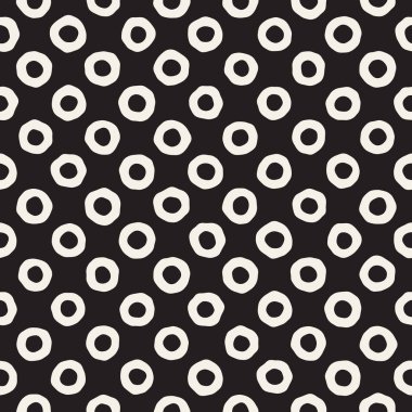 El çekilmiş siyah beyaz mürekkep soyut seamless modeli. Vektör şık doku. Tek renkli geometrik shappes boya fırça satırları