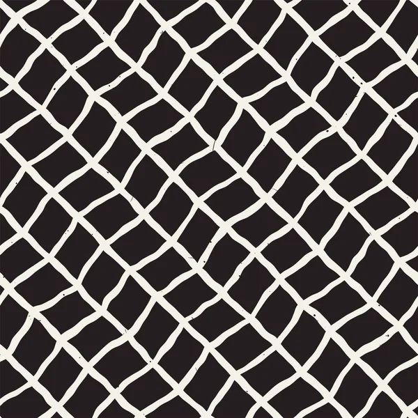 Ręcznie rysowane stylu wzór. Abstrakcja geometryczna sąsiadująco w czerni i bieli. Wektor doodle linii siatki — Wektor stockowy