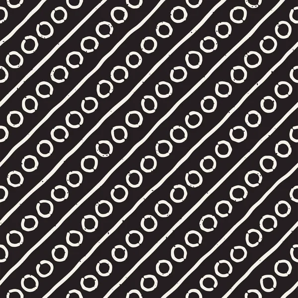 El çekilmiş siyah beyaz mürekkep soyut seamless modeli. Vektör şık doku. Tek renkli geometrik shappes boya fırça satırları