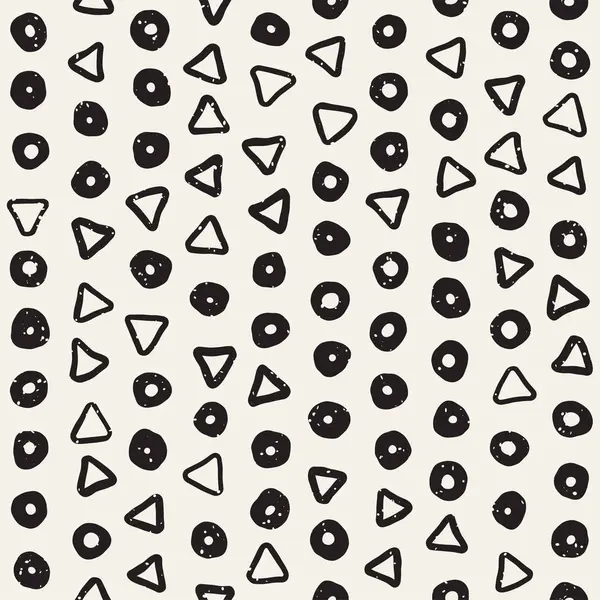 El çekilmiş siyah beyaz mürekkep soyut seamless modeli. Vektör şık grunge doku. Tek renkli şekiller boya fırça satırları dağınık