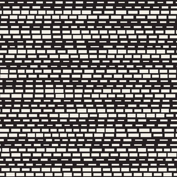 Siyah ve beyaz düzensiz kesik çizgiler desen. Modern soyut vektör sorunsuz arka plan. Kaotik dikdörtgen çizgili Mozaik