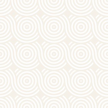 Vektör kesintisiz geometrik desen çizgiler ile daireler oluşur. Modern şık yuvarlanmış çizgiler doku. Yinelenen arka plan