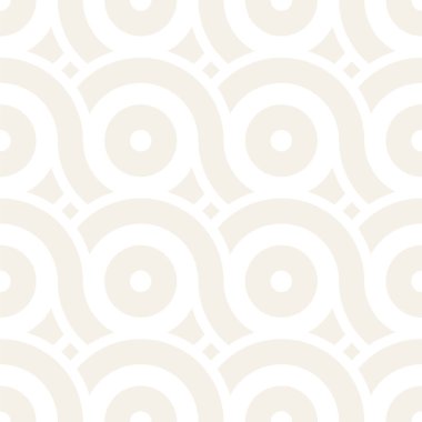 Vektör kesintisiz geometrik desen çizgiler ile daireler oluşur. Modern şık yuvarlanmış çizgiler doku. Yinelenen arka plan