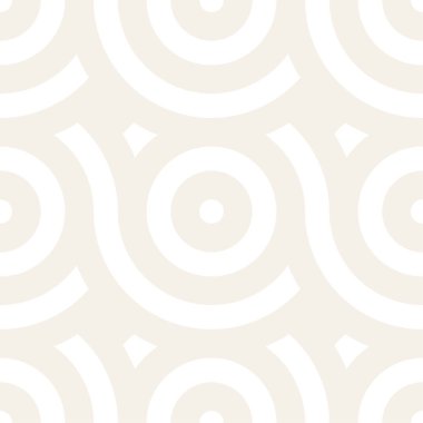 Vektör kesintisiz geometrik desen çizgiler ile daireler oluşur. Modern şık yuvarlanmış çizgiler doku. Yinelenen arka plan