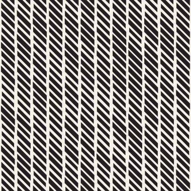 Siyah ve beyaz düzensiz kesik çizgiler desen. Modern soyut vektör sorunsuz arka plan. Kaotik dikdörtgen çizgili Mozaik