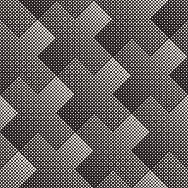 Vektör kesintisiz geometrik desen. Düzenli kiremitli süsleme. Tilig soyut arka çapraz. Modern yarı ton mozaik doku.