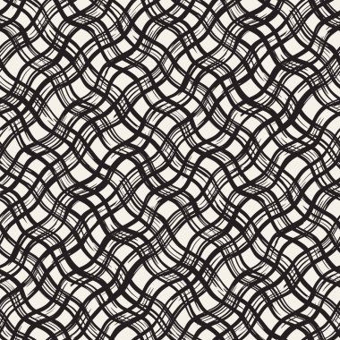 Elle çizilmiş seamless modeli. Mürekkep doodle grunge kılavuz allover desenle. Serbest çizim tartan ile grafik arka plan.