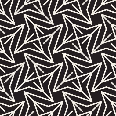 Soyut geometrik desen çizgili satırlar. Sorunsuz vektör ackground. Siyah ve beyaz kafes doku.