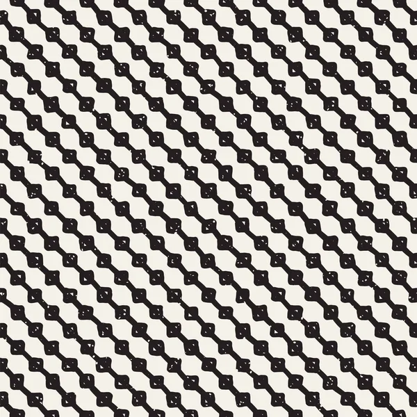 El çekilmiş siyah beyaz mürekkep soyut seamless modeli. Vektör şık doku. Tek renkli geometrik shappes boya fırça satırları