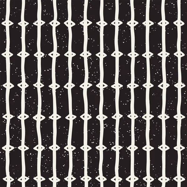 El çekilmiş siyah beyaz mürekkep soyut seamless modeli. Vektör şık doku. Tek renkli geometrik shappes boya fırça satırları