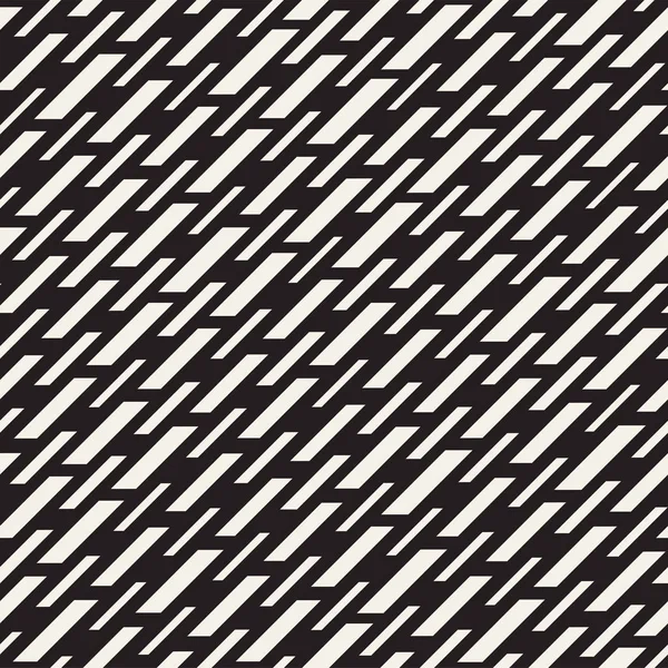 Modèle de lignes pointillées irrégulières noires et blanches. Moderne abstrait vecteur sans couture arrière-plan. Mosaïque de bandes rectangulaires chaotiques — Image vectorielle