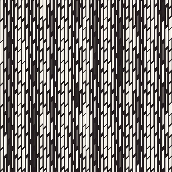 Siyah ve beyaz düzensiz kesik çizgiler desen. Modern soyut vektör sorunsuz arka plan. Kaotik dikdörtgen çizgili Mozaik
