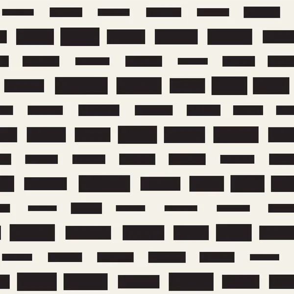 Patrón de líneas irregulares en blanco y negro. Fondo moderno abstracto sin costura vectorial. Caótico rectángulo rayas mosaico — Vector de stock