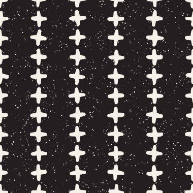 Elle çizilmiş stil etnik seamless modeli. Soyut geometrik döşeme arka plan siyah ve beyaz. Vektör Serbest doodle doku.