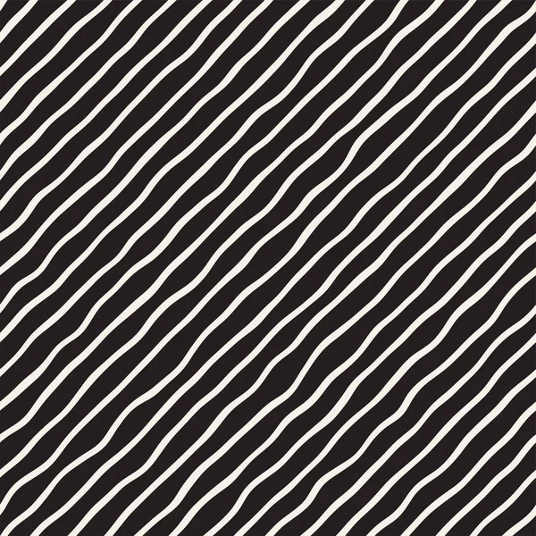 El ile Seamless Modeli dalgalar çizilmiş. Arka plan dalgalı fırça darbeleriyle. Siyah ve beyaz serbest doku hatları.