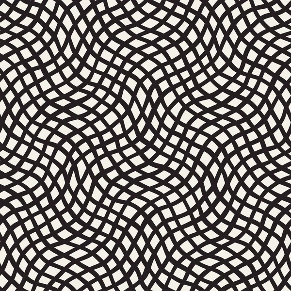 El ile Seamless Modeli dalgalar çizilmiş. Arka plan dalgalı fırça darbeleriyle. Siyah ve beyaz serbest doku hatları.