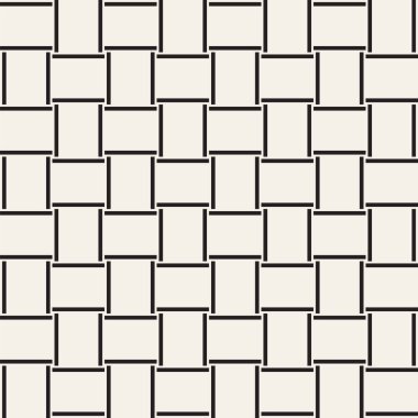 Vektör kesintisiz geometrik desen çapraz tarama. Grafik veya arka plan geçti. Damalı motif. Crosshatched hatlarının kesintisiz siyah beyaz doku. Kafes basit kumaş baskı.