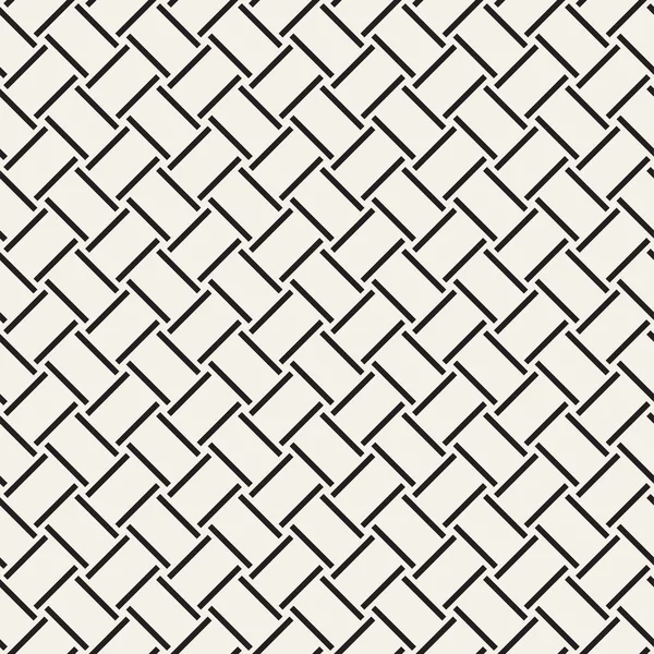 剖面线矢量无缝的几何图案。越过图形矩形背景。方格的图案。无缝的黑色和白色纹理的剖面线。格子简单的织物打印. — 图库矢量图片