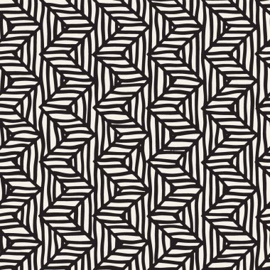 Vektör sorunsuz elle çizilmiş desen. Zigzag ve şerit kaba hatları. Aşiret tasarım arka plan. Etnik doodle doku.