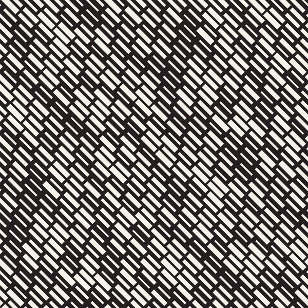 Vektor varrat nélküli fekete-fehér szabálytalan téglalap alakú rács vonalmintát. Absztrakt, geometrikus alnyomatban — Stock Vector