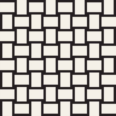 Vektör kesintisiz geometrik desen çapraz tarama. Grafik veya arka plan geçti. Damalı motif. Crosshatched hatlarının kesintisiz siyah beyaz doku. Kafes basit kumaş baskı.