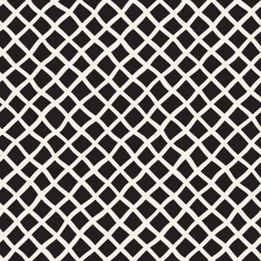 El ile Seamless Modeli dalgalar çizilmiş. Arka plan dalgalı fırça darbeleriyle. Siyah ve beyaz serbest doku hatları.