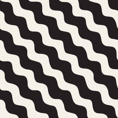 El ile Seamless Modeli dalgalar çizilmiş. Arka plan dalgalı fırça darbeleriyle. Siyah ve beyaz serbest doku hatları.