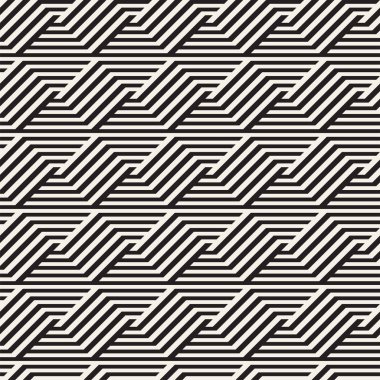 Soyut geometrik desen çizgili satırlar. Sorunsuz vektör ackground. Siyah ve beyaz kafes doku.