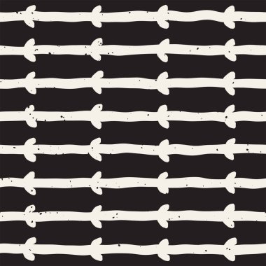 Elle çizilmiş stil etnik seamless modeli. Soyut geometrik döşeme arka plan siyah ve beyaz. Vektör Serbest doodle doku.