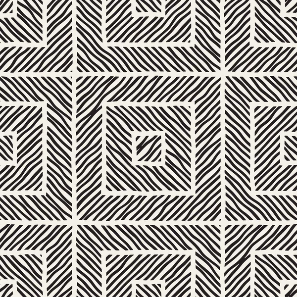 Padrão desenhado à mão sem costura vetorial. Zigzag e riscas linhas ásperas. Fundo de design tribal. Textura do doodle étnico . — Vetor de Stock