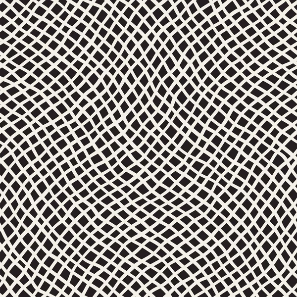 El ile Seamless Modeli dalgalar çizilmiş. Arka plan dalgalı fırça darbeleriyle. Siyah ve beyaz serbest doku hatları.