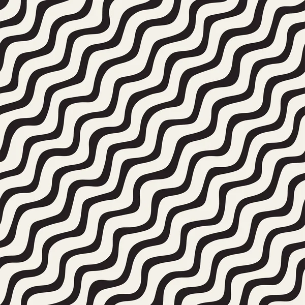 El ile Seamless Modeli dalgalar çizilmiş. Arka plan dalgalı fırça darbeleriyle. Siyah ve beyaz serbest doku hatları.