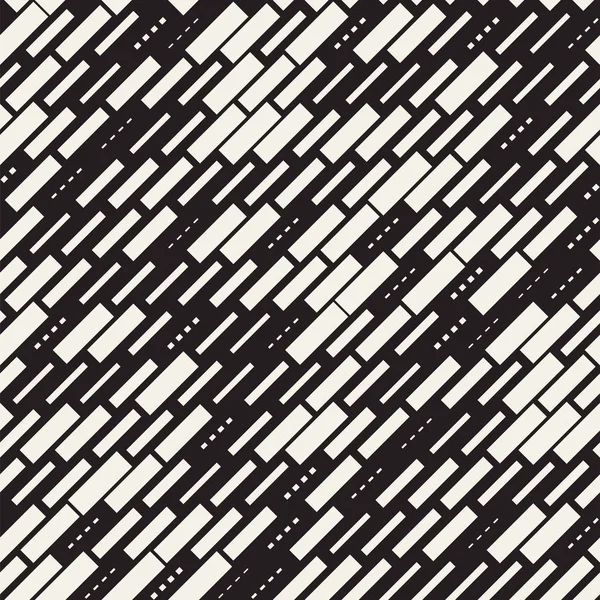 Vektör sorunsuz siyah ve beyaz düzensiz çizgi dikdörtgen ızgara desen. Geometrik arka plan tasarlamak