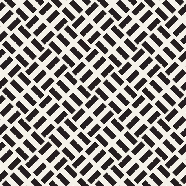 Vektör kesintisiz geometrik desen çapraz tarama. Grafik veya arka plan geçti. Damalı motif. Crosshatched hatlarının kesintisiz siyah beyaz doku. Kafes basit kumaş baskı.