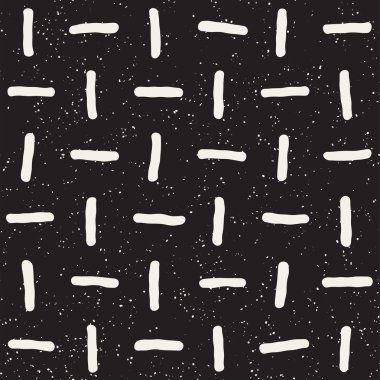 Elle çizilmiş stil etnik seamless modeli. Soyut geometrik döşeme arka plan siyah ve beyaz. Vektör Serbest doodle doku.