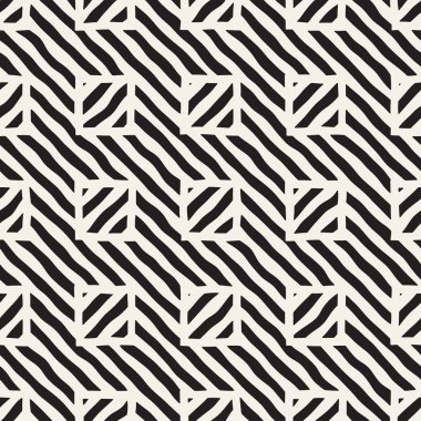 Vektör sorunsuz elle çizilmiş desen. Zigzag ve şerit kaba hatları. Aşiret tasarım arka plan. Etnik doodle doku.