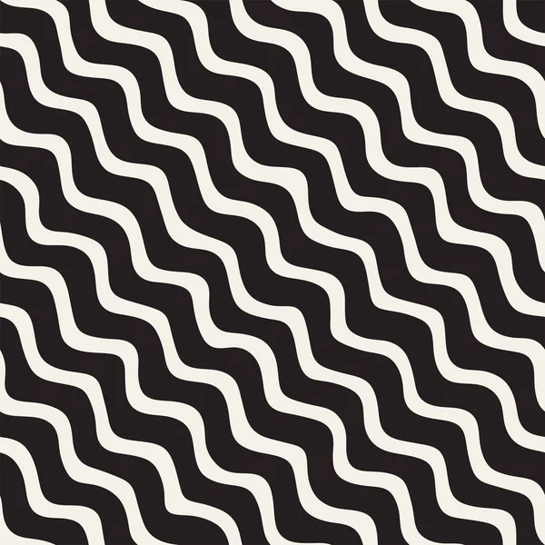 El ile Seamless Modeli dalgalar çizilmiş. Arka plan dalgalı fırça darbeleriyle. Siyah ve beyaz serbest doku hatları.