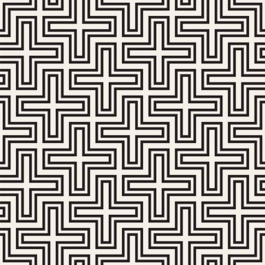 Vektör sorunsuz çapraz döşeme deseni. Modern şık geometrik kafes doku. Yinelenen Mozaik şekiller arka plan soyut