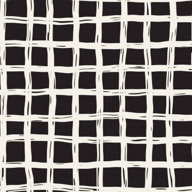 Elle çizilmiş seamless modeli. Mürekkep doodle grunge kılavuz allover desenle. Serbest çizim tartan ile grafik arka plan.